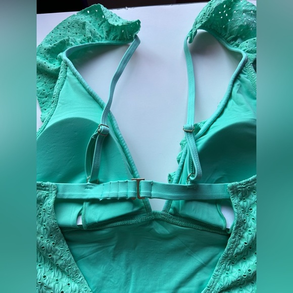 Betsey Johnson Green Swim Coverup with Ruffles - Picture 14 of 16